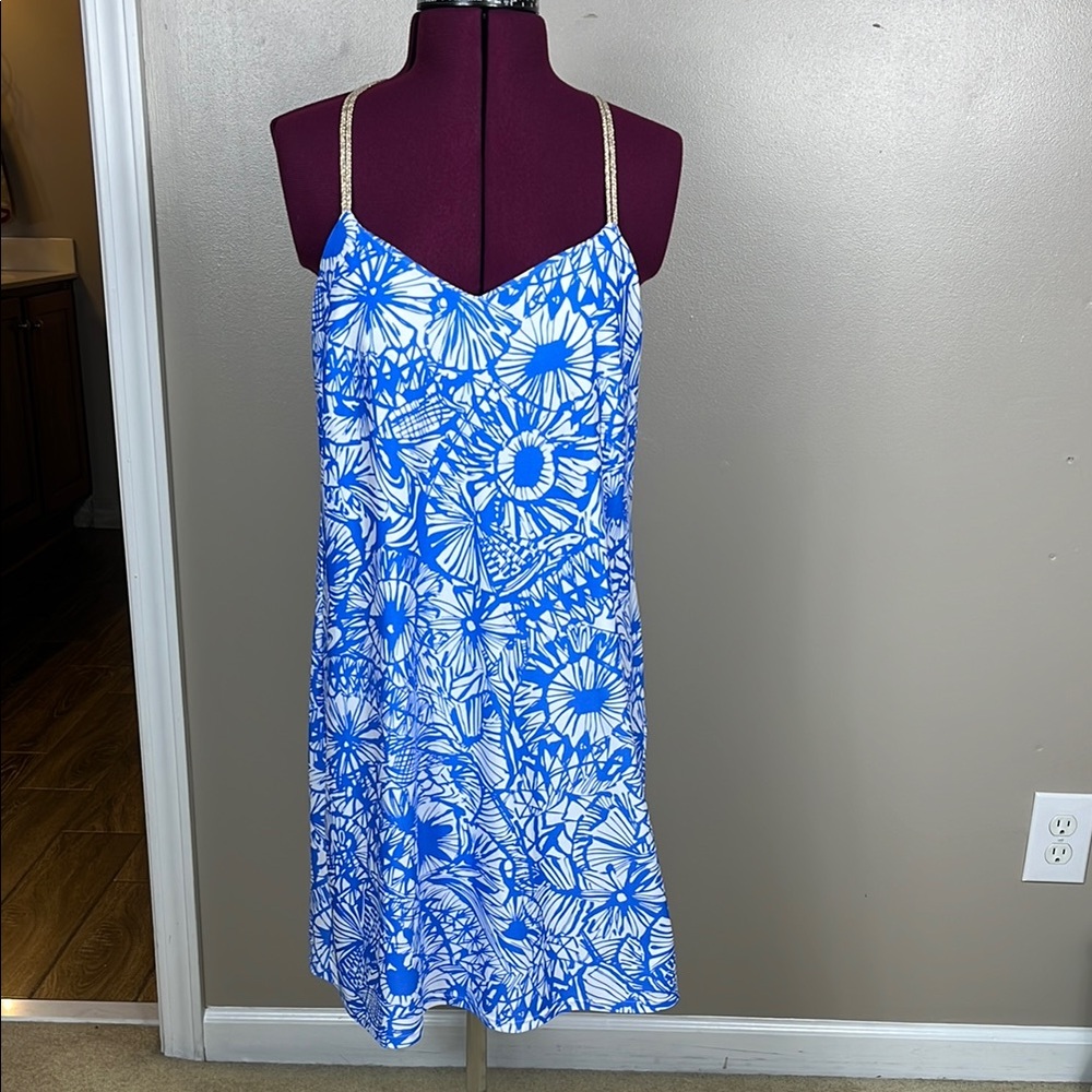 Blue and White Jude Connally Dress Size Small